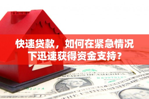 樊城快速贷款，如何在紧急情况下迅速获得资金支持？