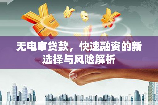 樊城无电审贷款，快速融资的新选择与风险解析