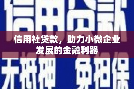 樊城信用社贷款，助力小微企业发展的金融利器