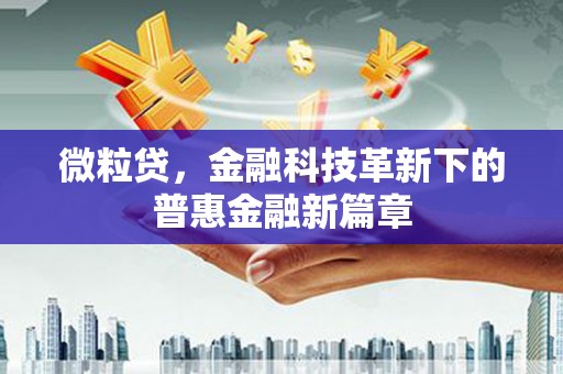 樊城微粒贷，金融科技革新下的普惠金融新篇章