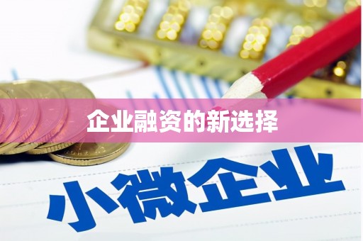 樊城企业融资的新选择