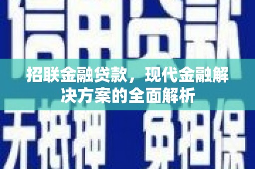 樊城招联金融贷款，现代金融解决方案的全面解析