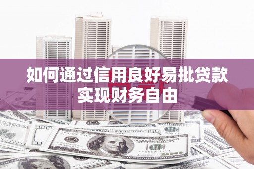 樊城如何通过信用良好易批贷款实现财务自由