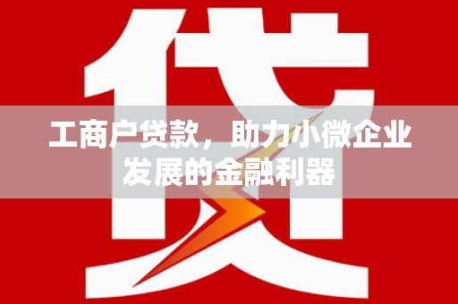樊城工商户贷款，助力小微企业发展的金融利器