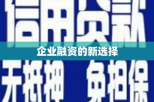 樊城企业融资的新选择
