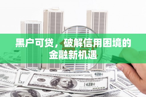 樊城黑户可贷，破解信用困境的金融新机遇